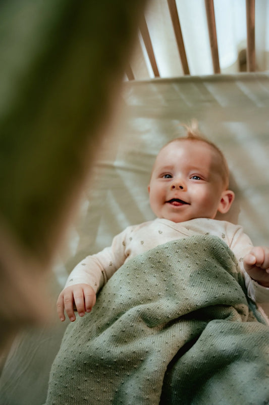 Плетено ќебе • Pure Sage • 110 х 140 см