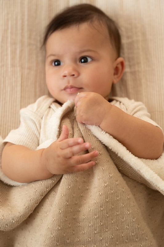 Плетено ќебе • Pure Soft Beige • 110 х 140 см