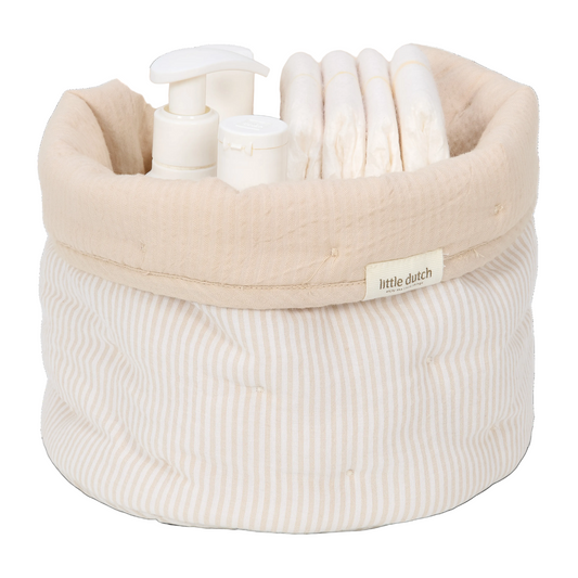 Мала мека корпа за складирање • Pure Soft Beige Stripe