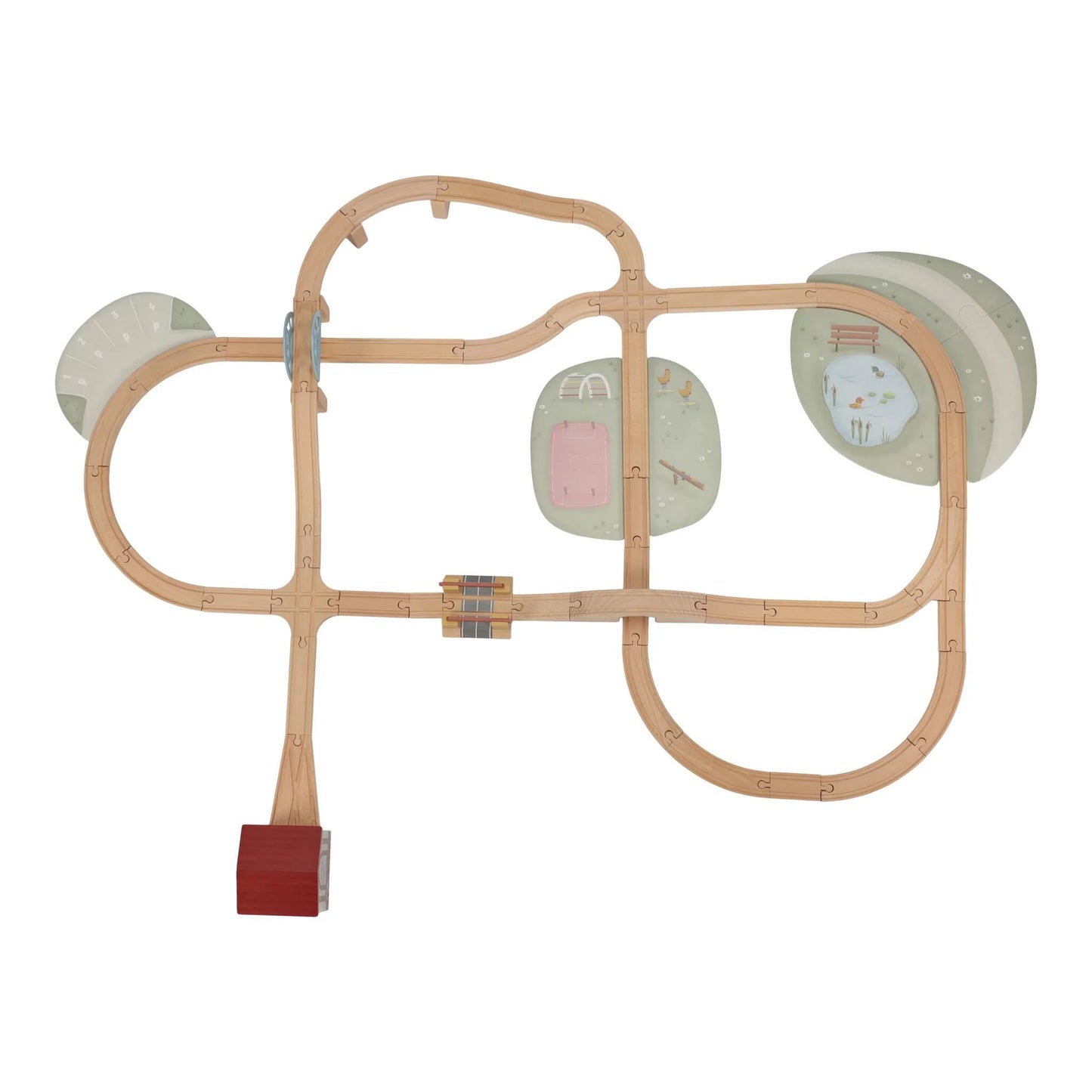 Голем дрвен сет со пруга