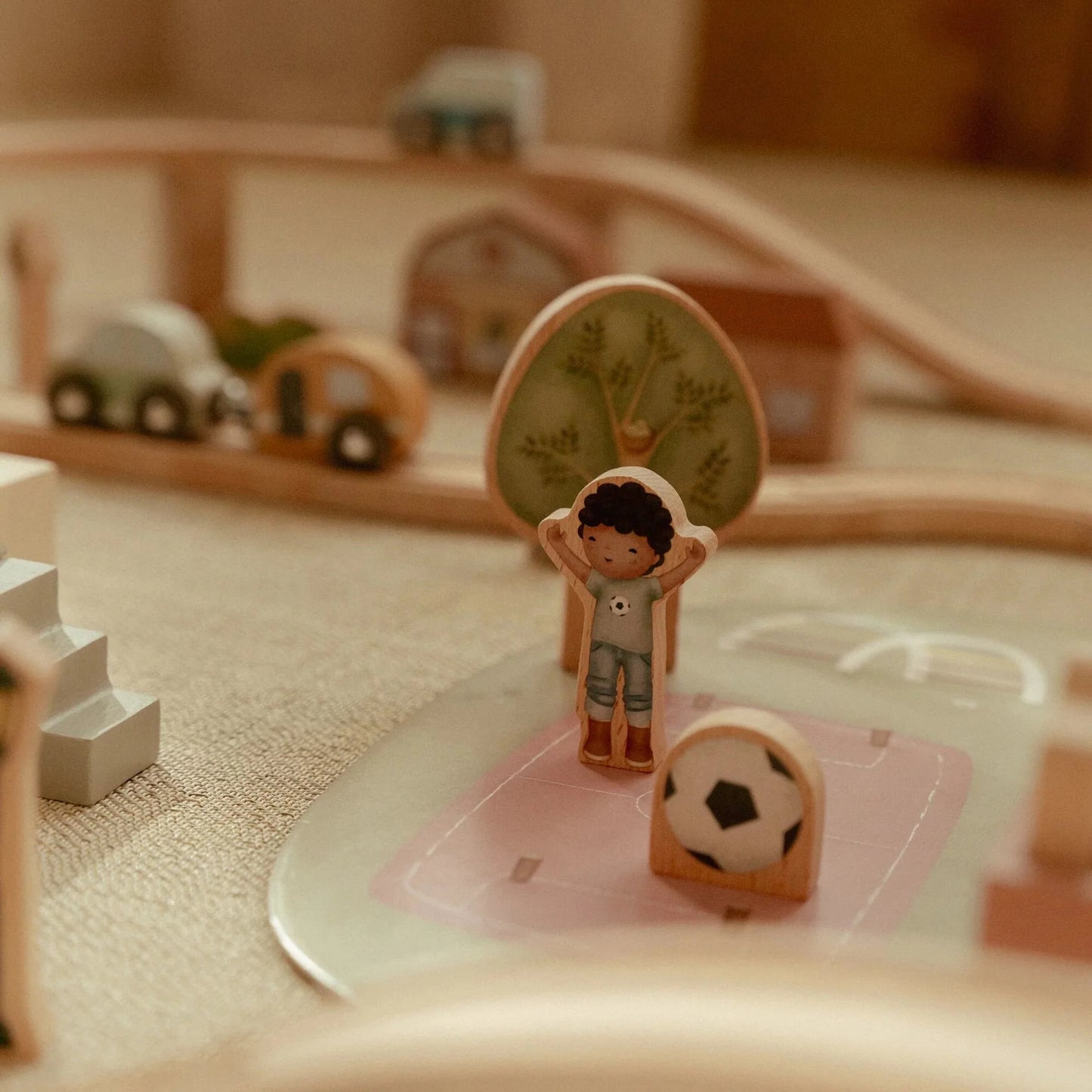 Голем дрвен сет со пруга