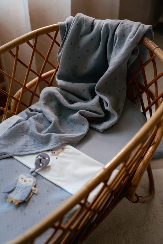 Сет од 2 муслин пелени • Pure Denim Blue