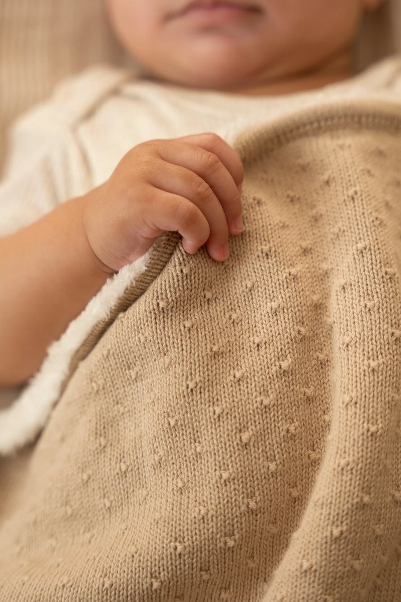 Плетено ќебе • Pure Soft Beige • 110 х 140 см